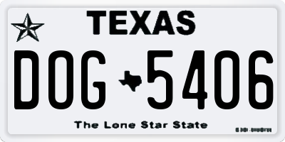 TX license plate DOG5406