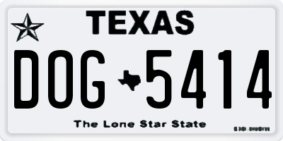 TX license plate DOG5414