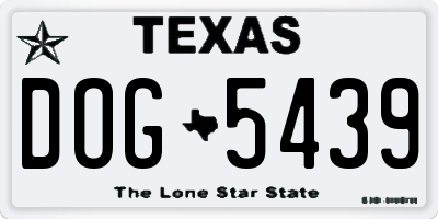 TX license plate DOG5439