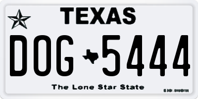 TX license plate DOG5444