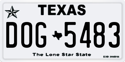 TX license plate DOG5483