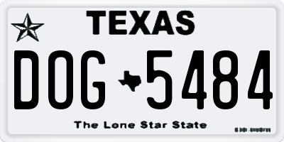 TX license plate DOG5484