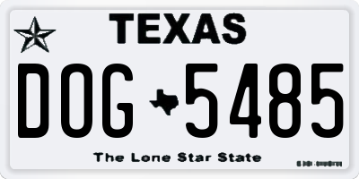 TX license plate DOG5485