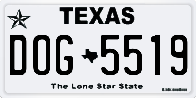 TX license plate DOG5519