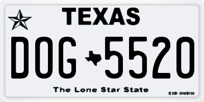 TX license plate DOG5520