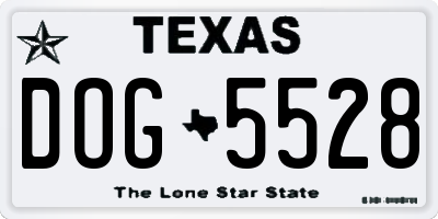 TX license plate DOG5528
