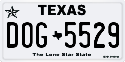 TX license plate DOG5529