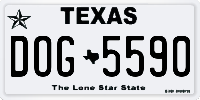 TX license plate DOG5590
