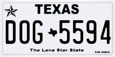 TX license plate DOG5594