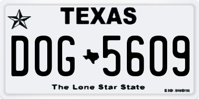 TX license plate DOG5609