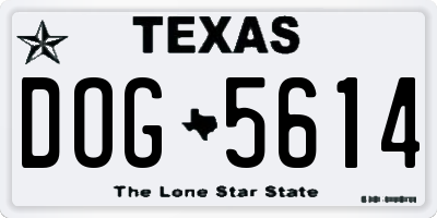TX license plate DOG5614
