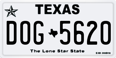 TX license plate DOG5620