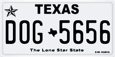 TX license plate DOG5656