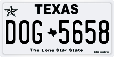 TX license plate DOG5658