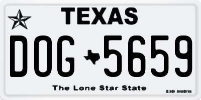 TX license plate DOG5659