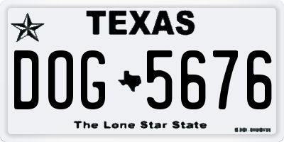 TX license plate DOG5676