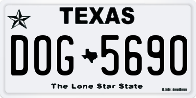 TX license plate DOG5690