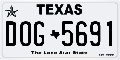 TX license plate DOG5691