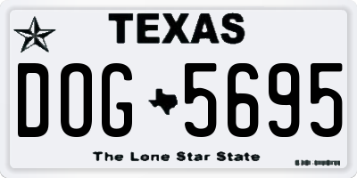 TX license plate DOG5695