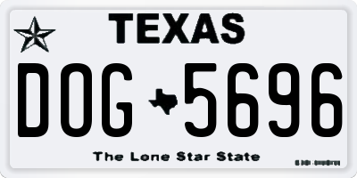 TX license plate DOG5696