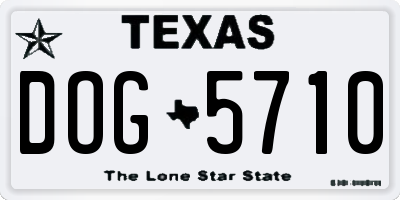TX license plate DOG5710