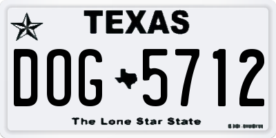 TX license plate DOG5712