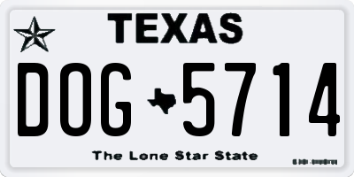 TX license plate DOG5714