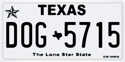 TX license plate DOG5715