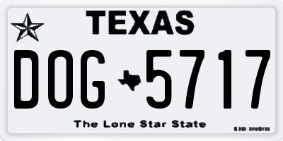 TX license plate DOG5717