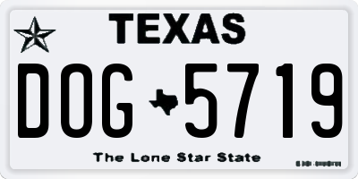 TX license plate DOG5719