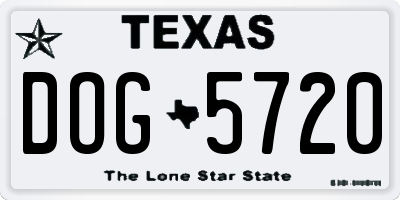 TX license plate DOG5720