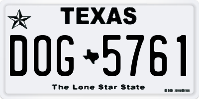 TX license plate DOG5761