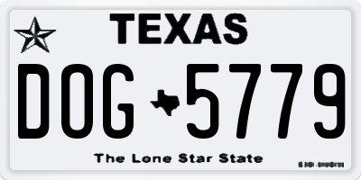 TX license plate DOG5779