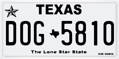 TX license plate DOG5810