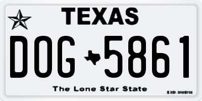TX license plate DOG5861