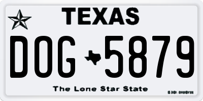 TX license plate DOG5879