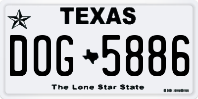 TX license plate DOG5886