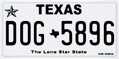 TX license plate DOG5896