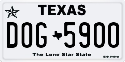 TX license plate DOG5900