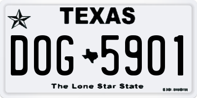 TX license plate DOG5901