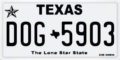 TX license plate DOG5903