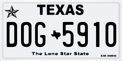 TX license plate DOG5910