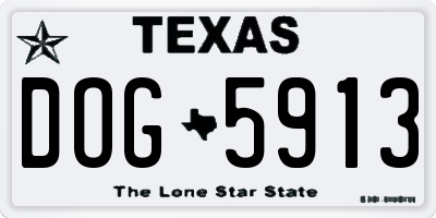 TX license plate DOG5913