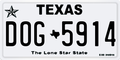 TX license plate DOG5914
