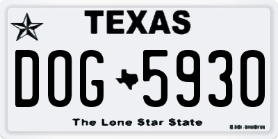 TX license plate DOG5930