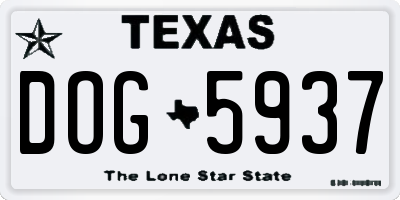TX license plate DOG5937