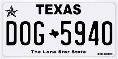 TX license plate DOG5940