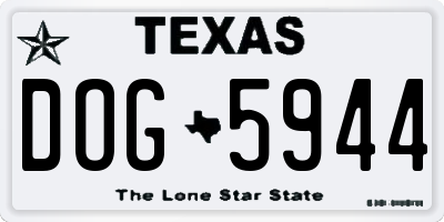 TX license plate DOG5944