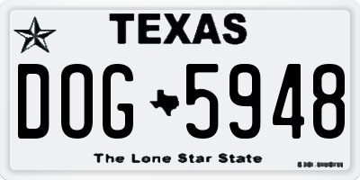 TX license plate DOG5948