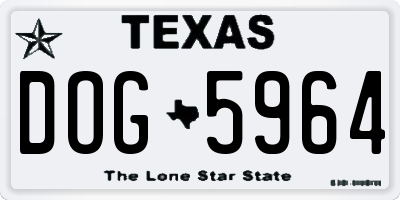 TX license plate DOG5964